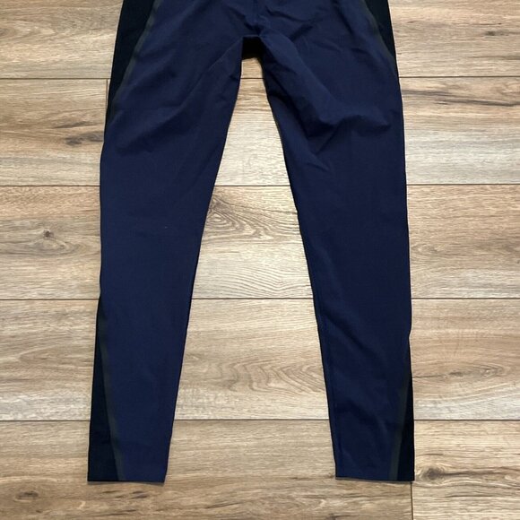 SPANX Every Wear Mesh Contour Active Leggings SZ Large 50082R Navy Black Stretch - Picture 13 of 13